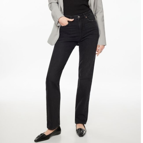 Dynamite Chiara  Black Highrise Straight Leg Jeans Size 24 - Picture 3 of 9